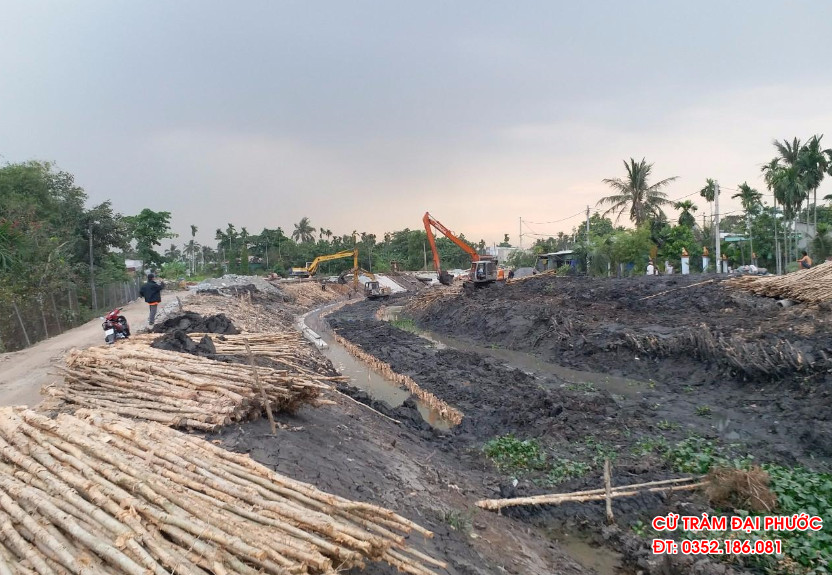 Biện pháp thi cống đóng cừ tràm, Dịch vụ đóng cừ tràm, Thi công ép cọc cừ tràm Giá Rẻ 